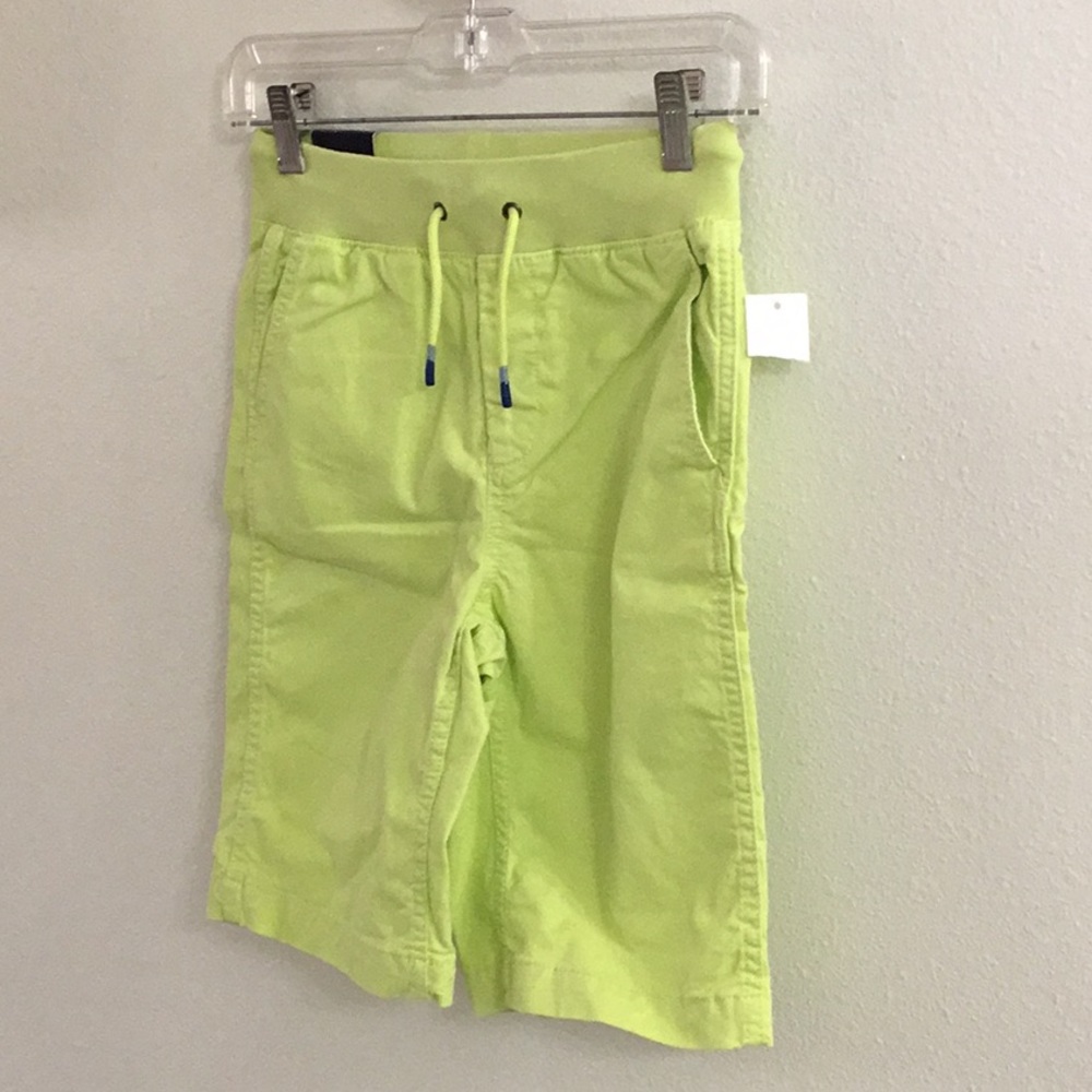 Neon yellow boys shorts.